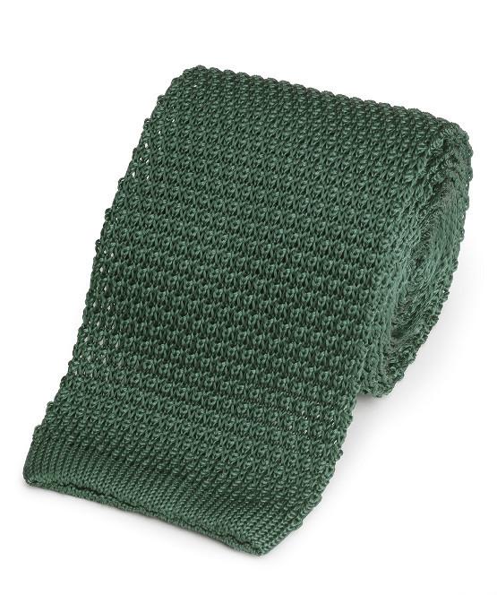 Green Knitted Silk Tie