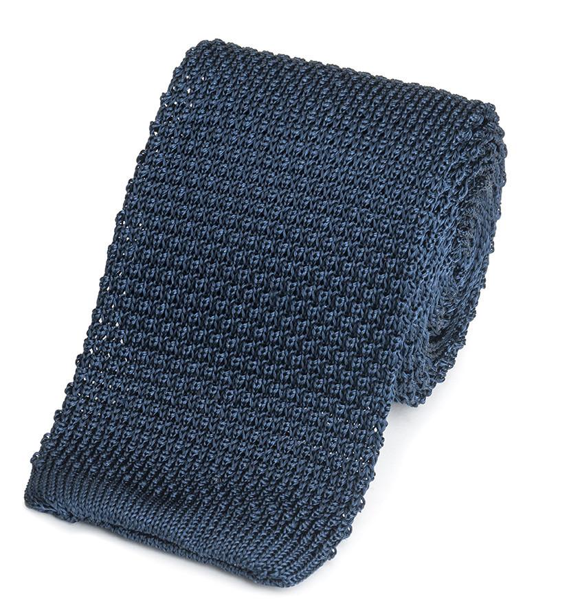 Benson Clegg_Navy Knitted Silk Tie